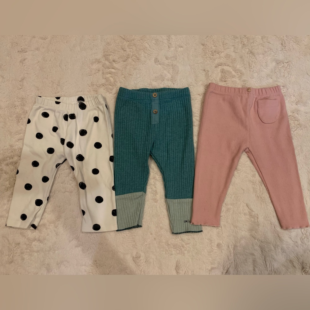 Zara Girls Leggings Set- 3 in 6-9 month